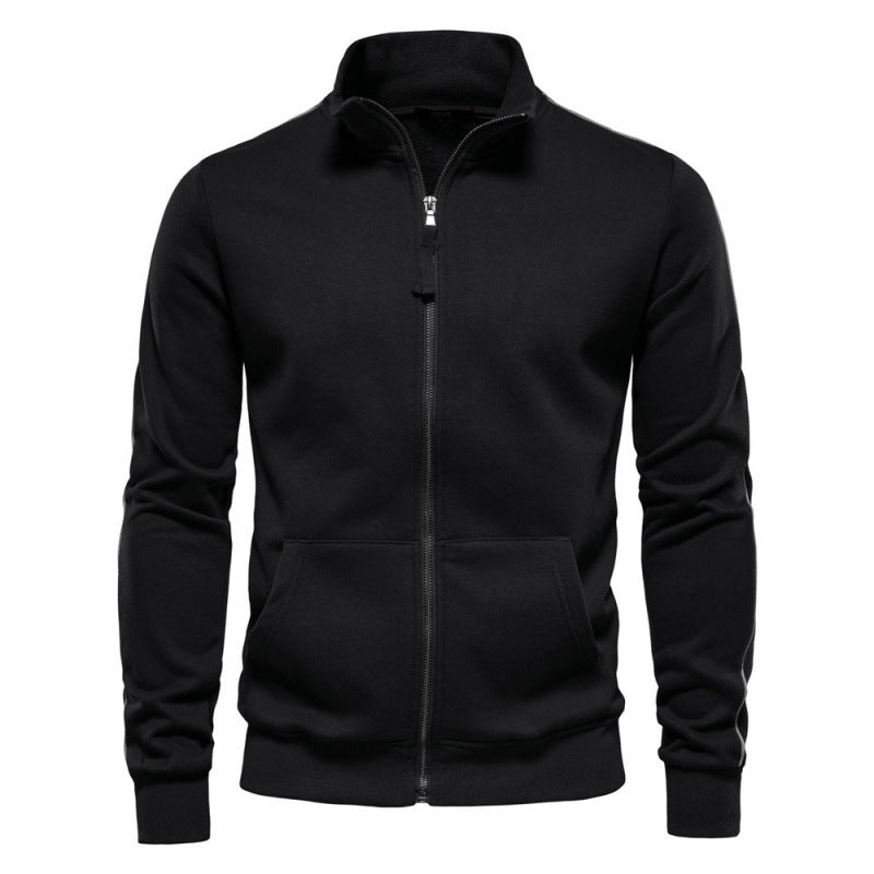Men's Stand Collar Long-sleeve Zipper Sweatshirt