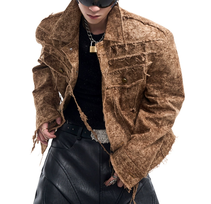 Desert Waste Soil Wind Rough Edge Damage Denim Coat