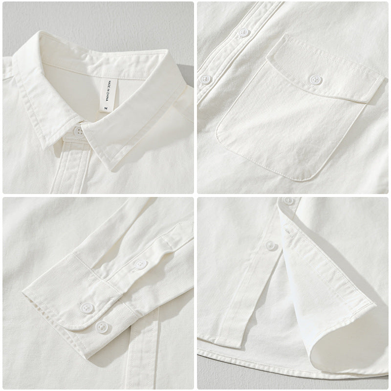 Japanese-style Casual Solid-color Long-sleeve Minimalist Versatile Shirt