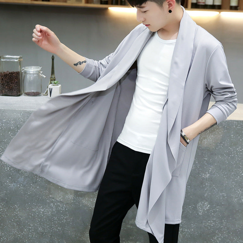 Spring And Autumn Mid-length Cardigan Trench Coat