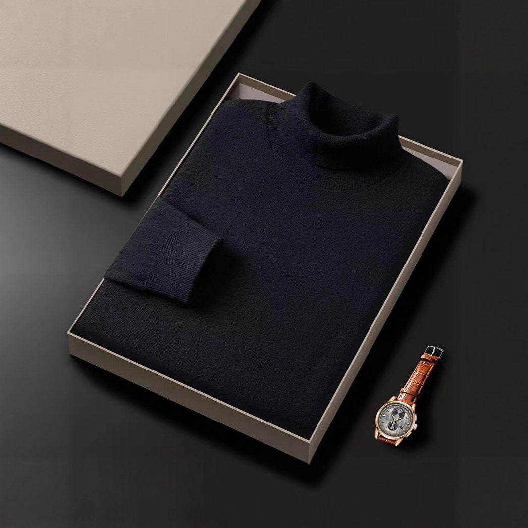 Men's Turtleneck Pure Color Thickened Loose Sweater