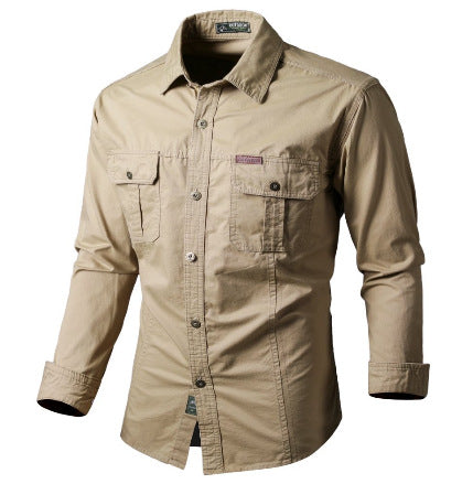 Men's Casual Loose-fit Long-sleeve Work Shirt