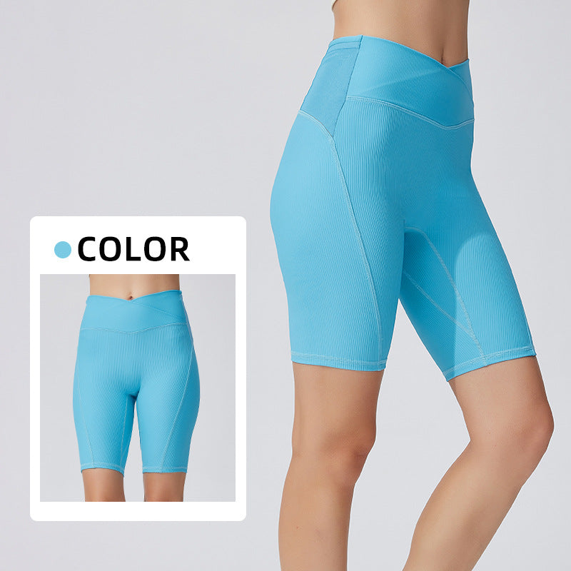 Men's And Women's Same High Elastic Multi-pocket High Waist Compression Shorts