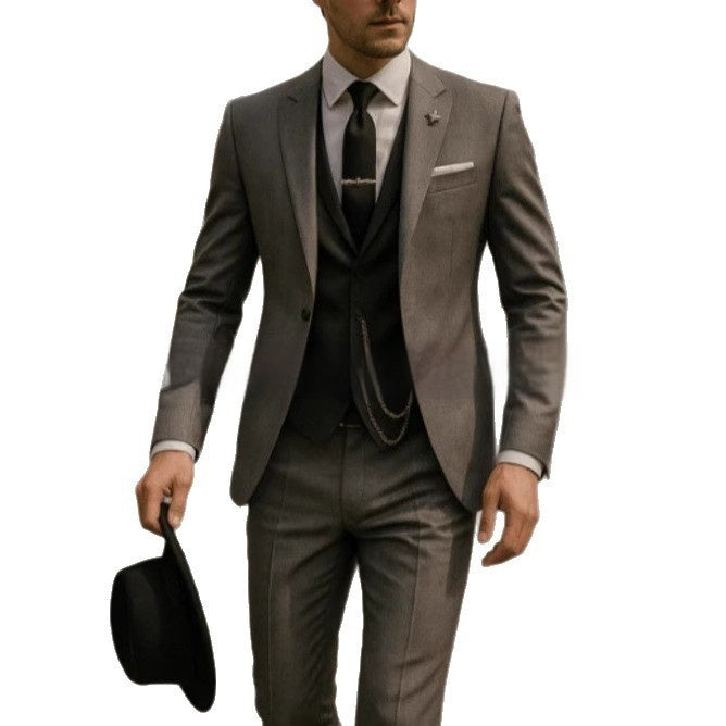 Men's Large Size Casual Three-piece Set