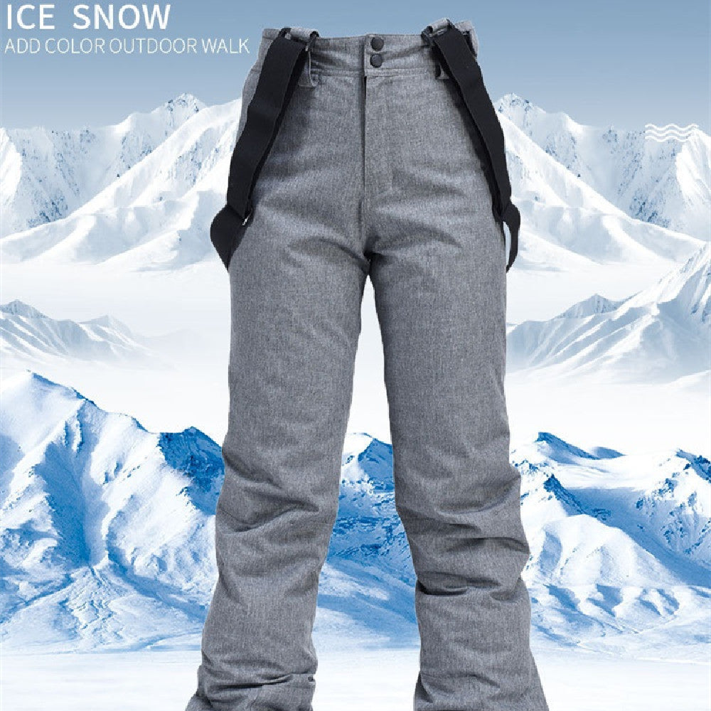 Men's Windproof Waterproof Detachable Elastic Waist Thick Thermal Cotton Pants