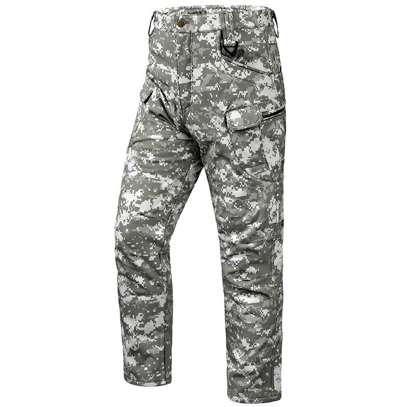 Outdoor Technical Trousers Men's Soft Shell Tactical Pants Fleece Warm Leisure