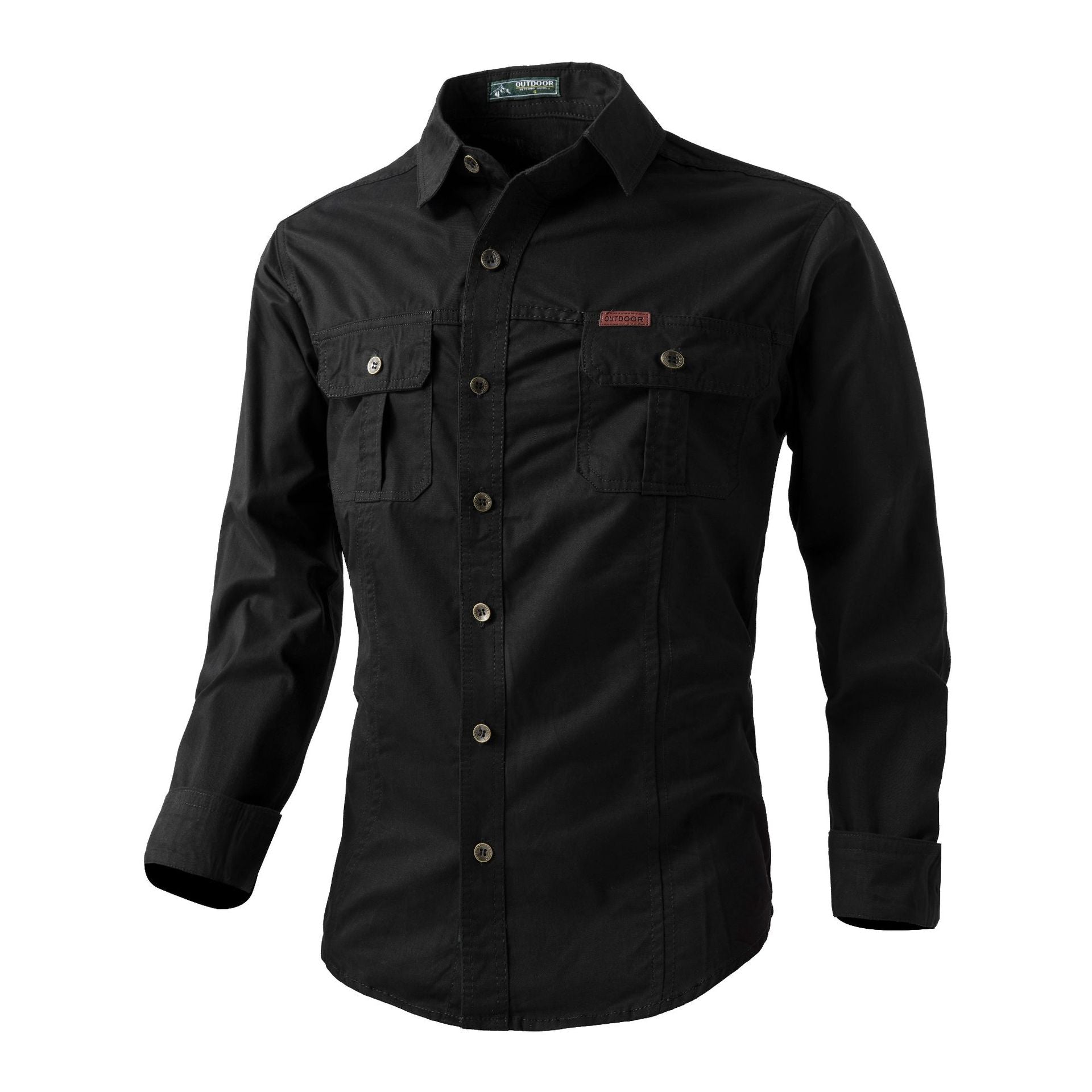 Men's Casual Loose-fit Long-sleeve Work Shirt