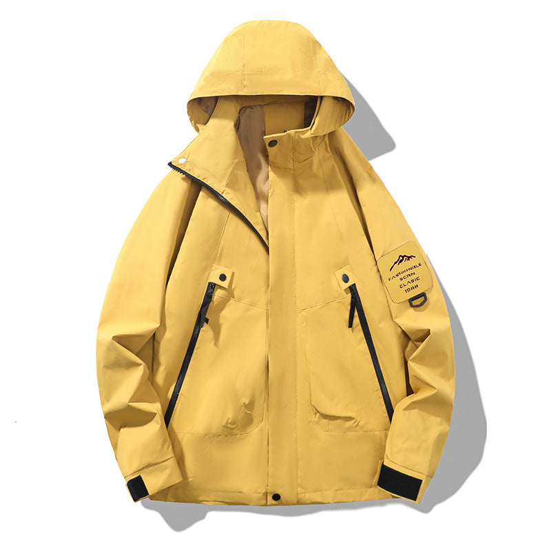 Color-blocked Hard-shell Outdoor Windbreaker Jacket