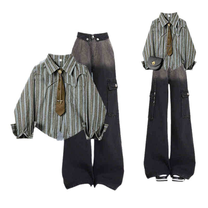 Men's Gradient Casual Shirt And Pants Set