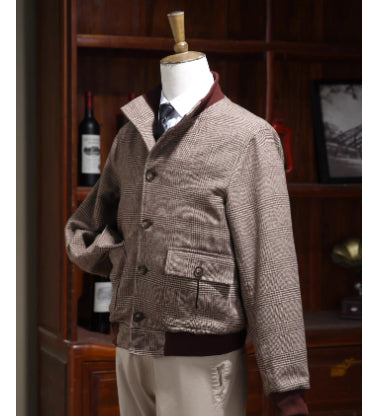 Tweed Short Stand-collar Single-breasted Light Luxury Retro Slim-fit Coat