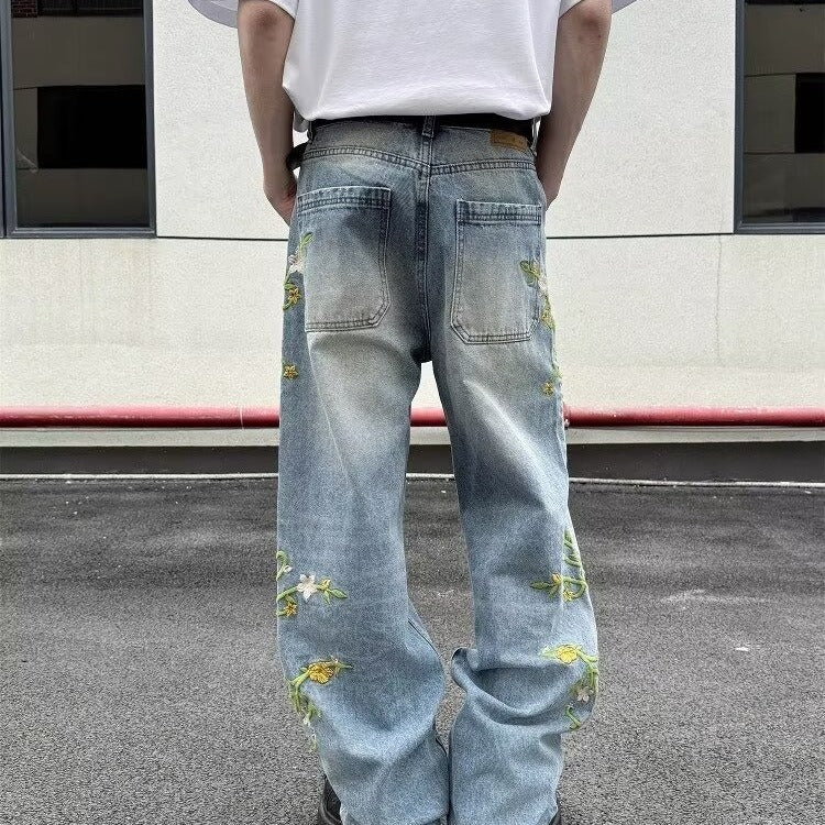 High Street Casual Pants Loose Draping Effect Wide Leg Pants Fashion