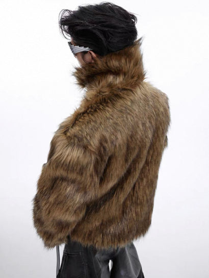 Autumn And Winter Faux Fur Coat For Men