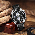 Men's multi-function leather watch