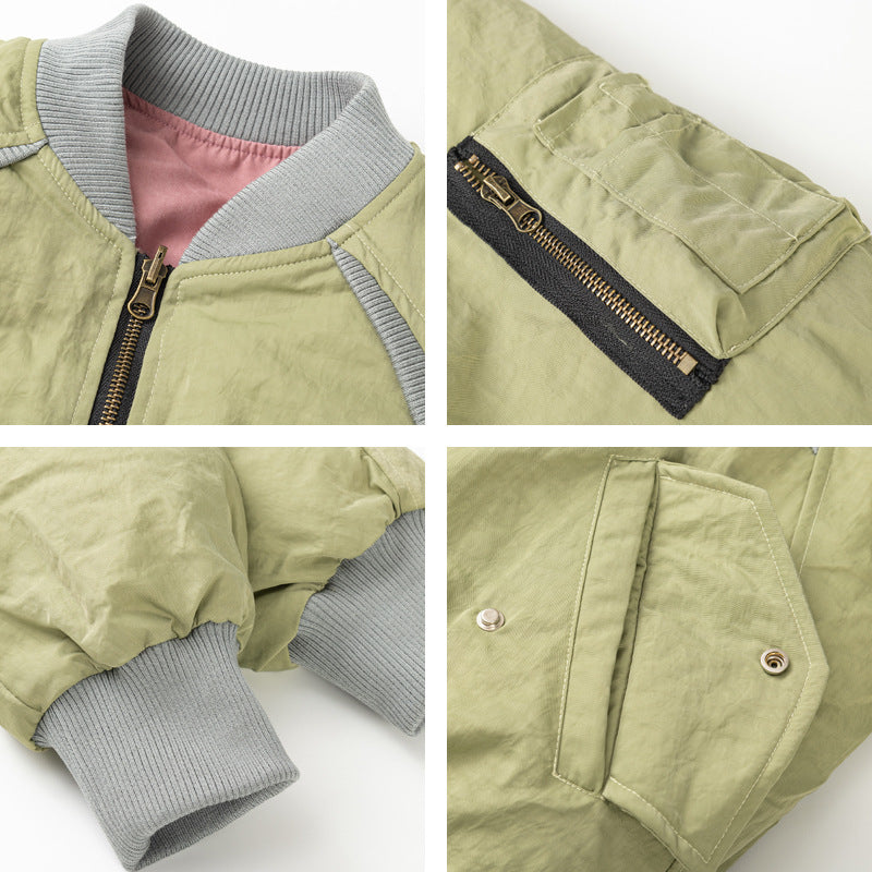 American-style Embroidered Patchwork Cotton Jacket