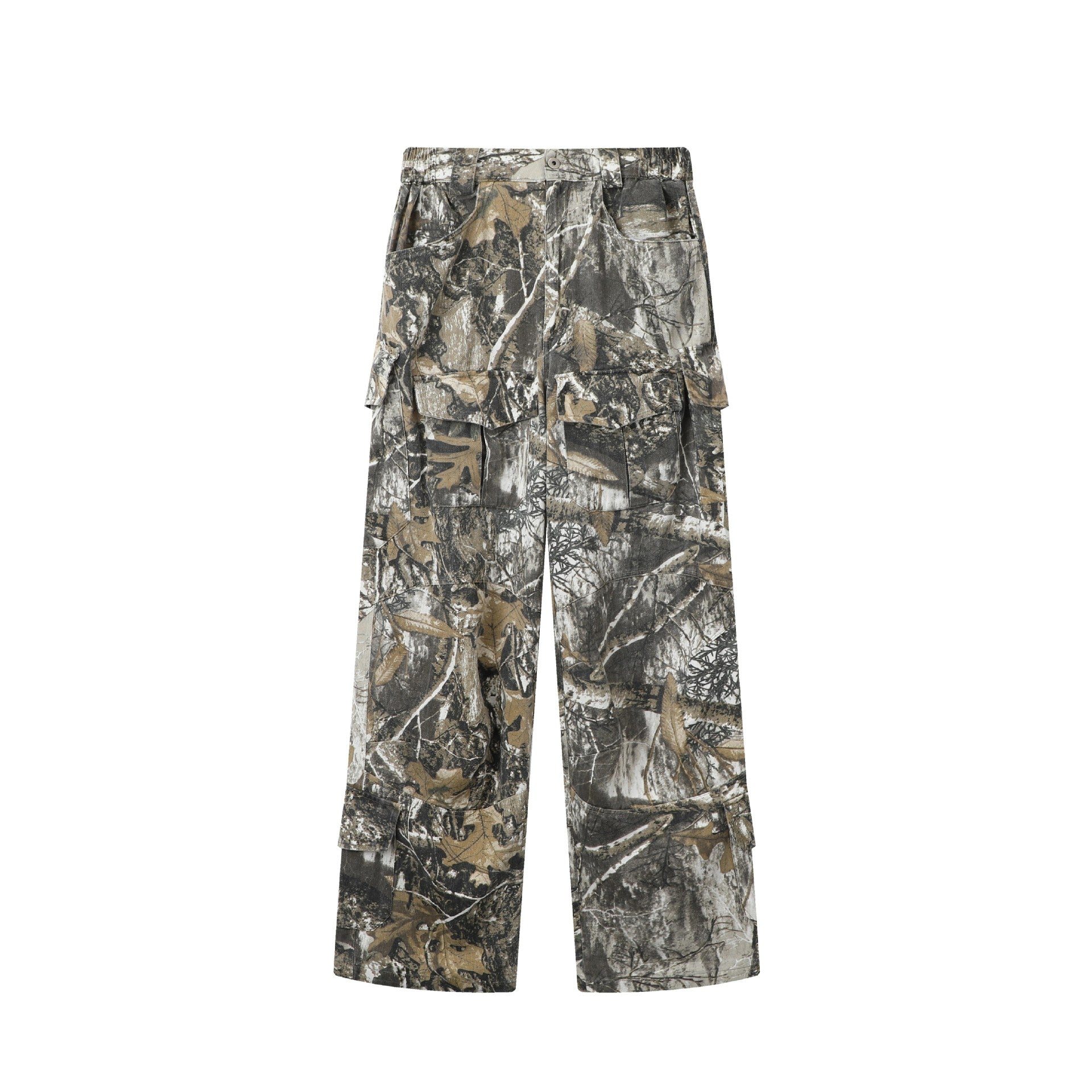 Distressed Camouflage Pants Wide Leg Loose Straight Cargo Pants