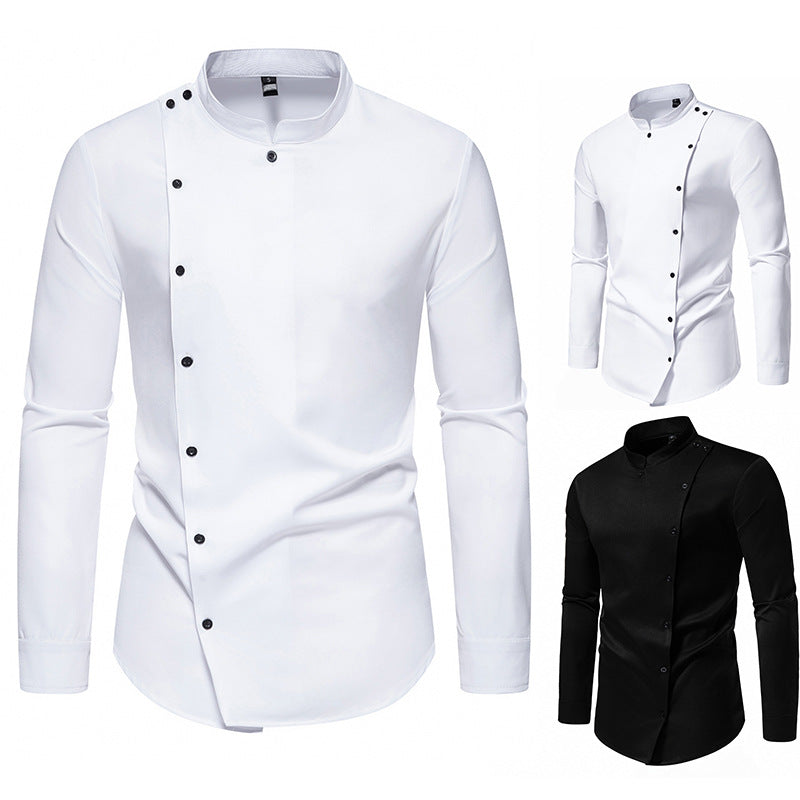 Long Sleeve Shirt Men's Stand Collar Workwear