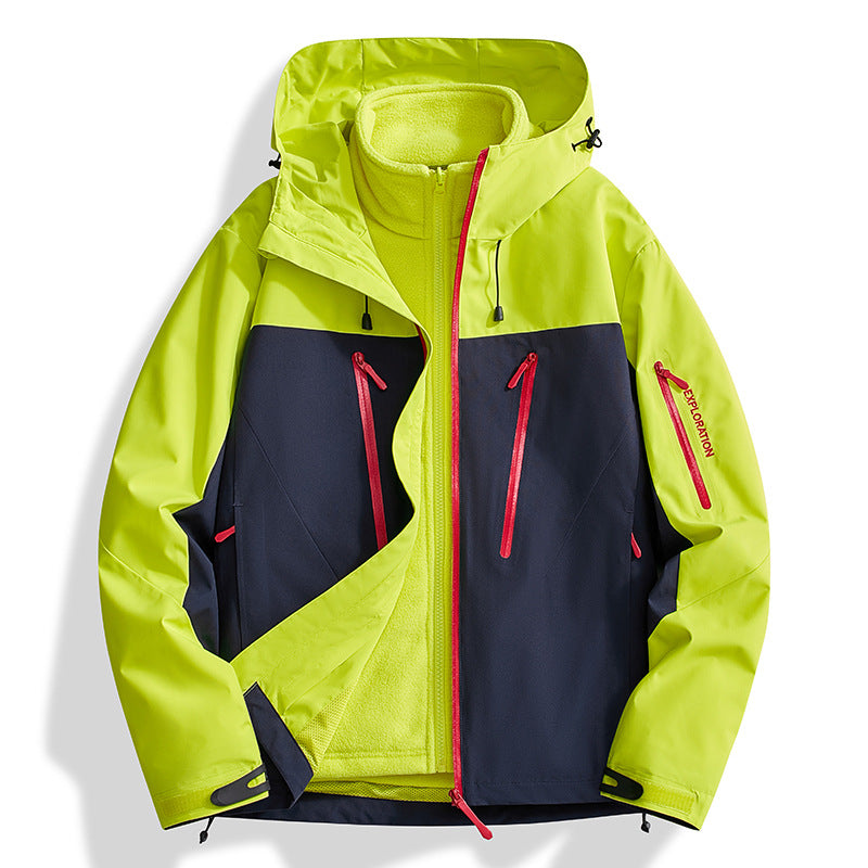 Color-blocked Hard-shell Outdoor Windbreaker Jacket