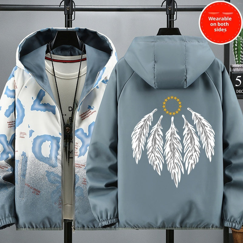 Men's Printed Reversible Casual Jacket