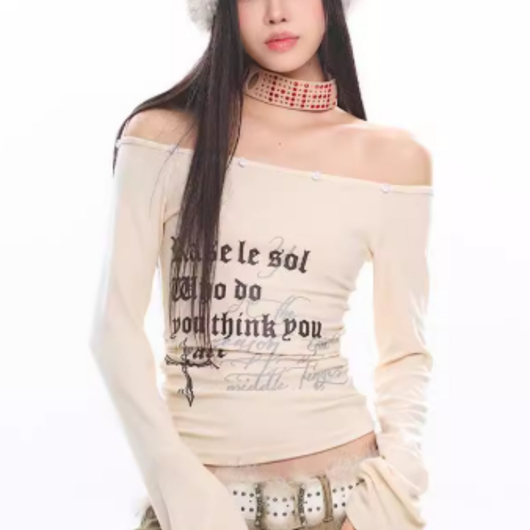 Off-shoulder Top With Fur Collar For Women Perfect