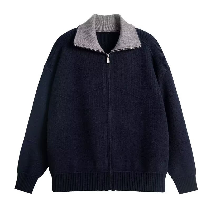 Autumn And Winter High-end Men's Casual Knitted Cardigan Youth Thickened Loose Knit Sweater
