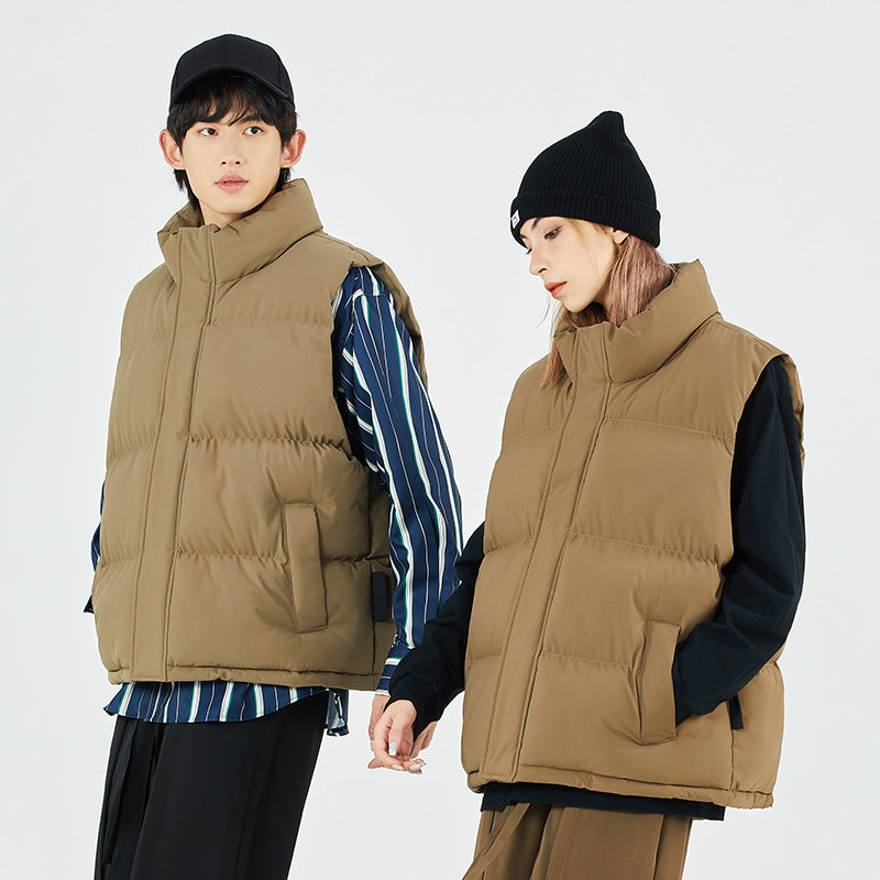 Trendy Couple Sleeveless Cotton-padded Jacket Vest