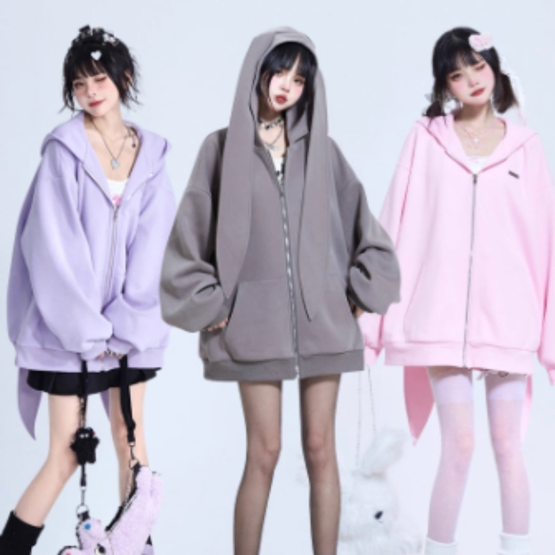 Women's Hooded Sweatshirt, Loose-fitting Autumn Coat
