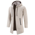 Men's Solid Color Casual Hooded Sweater Zipper Cardigan