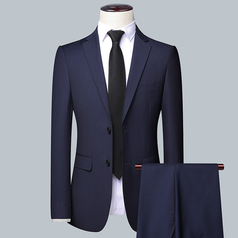 Men's South Korean-style Slim-fit Business Two-button Suit Set