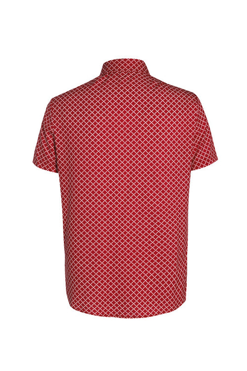 A Classic And Fashionable Diamond-shaped Small Checkered Shirt For Men