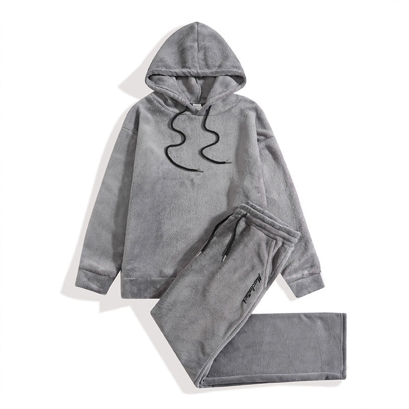 Plus-size Men's Casual Hoodie Jacket And Hooded Pants Set