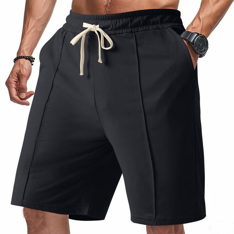 Men's Casual Sport Ribbed Solid Color Shorts