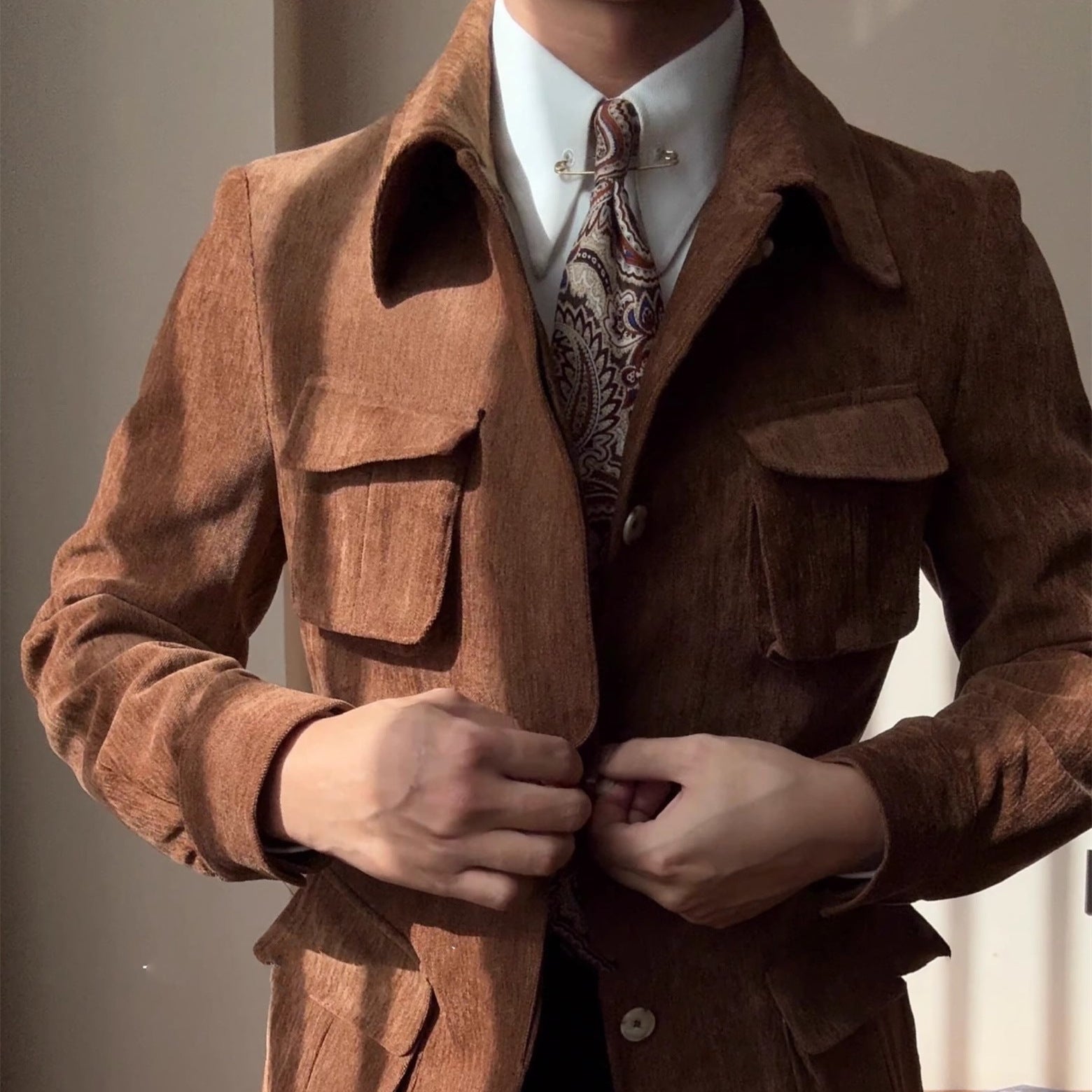 New Retro Brushed Warm Mid-length Coat