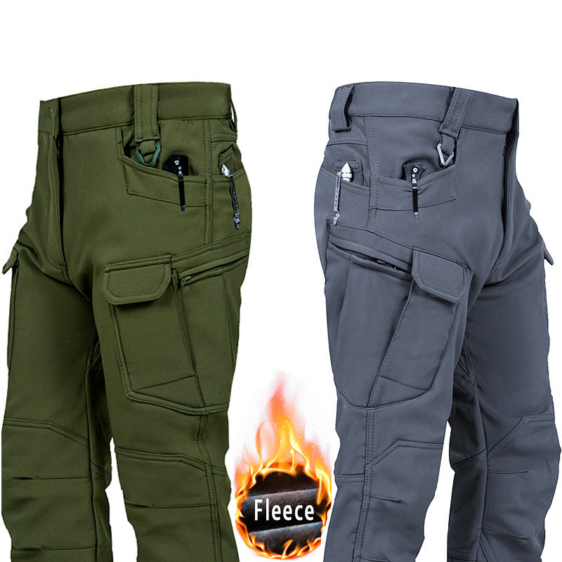Outdoor Technical Trousers Men's Soft Shell Tactical Pants Fleece Warm Leisure