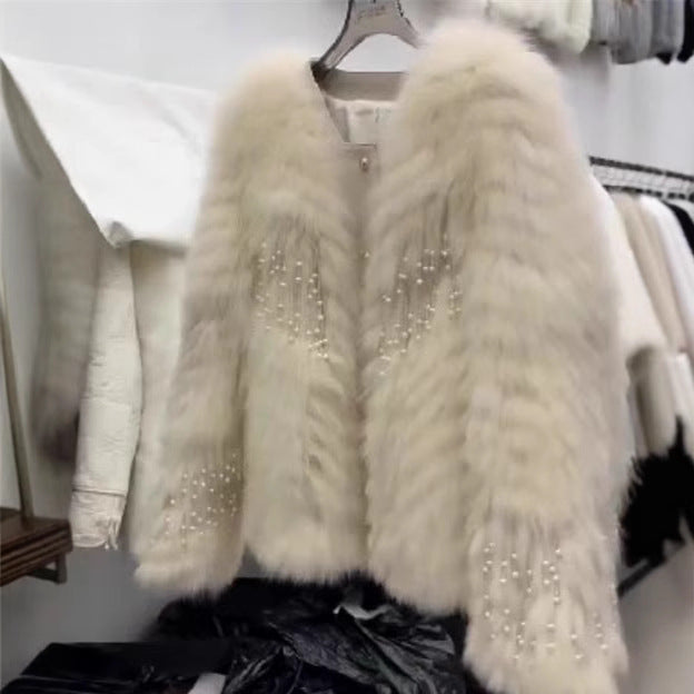 Women's Fashion Heavy Duty Fringe Loose Fur Coat