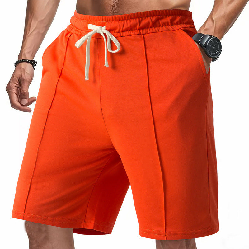 Men's Casual Sport Ribbed Solid Color Shorts