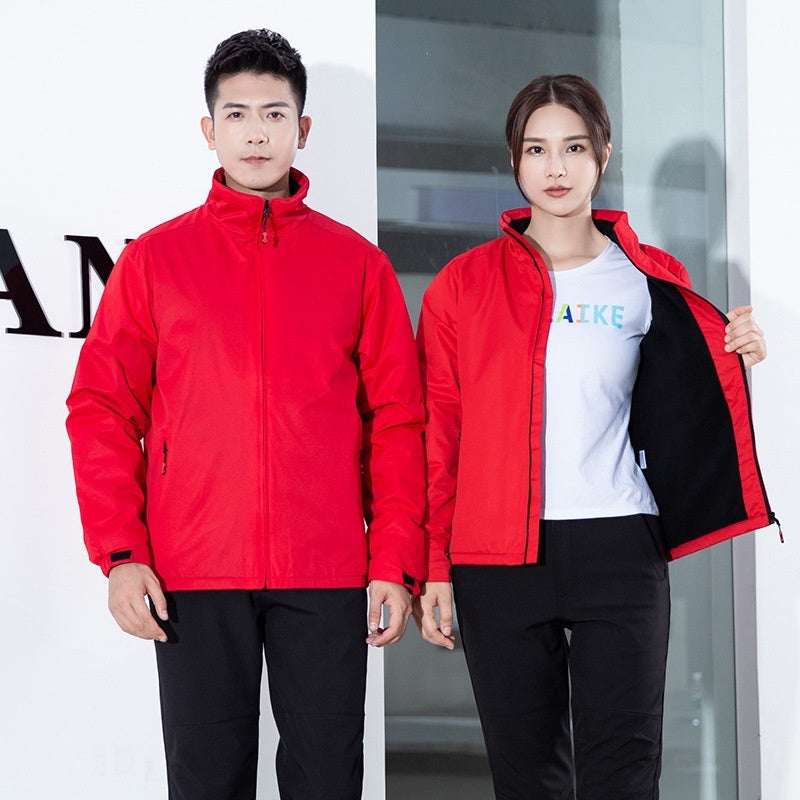 Outdoor Solid Color Integrated Shell Jacket Cold Protection In Winter