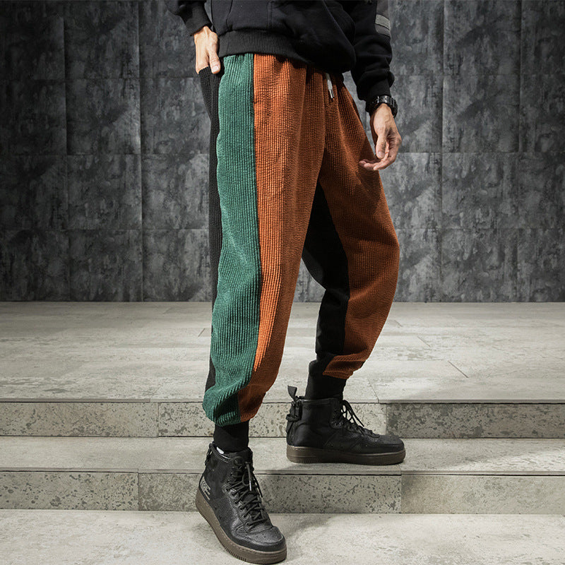 Plus velvet thick casual pants men's loose plus size