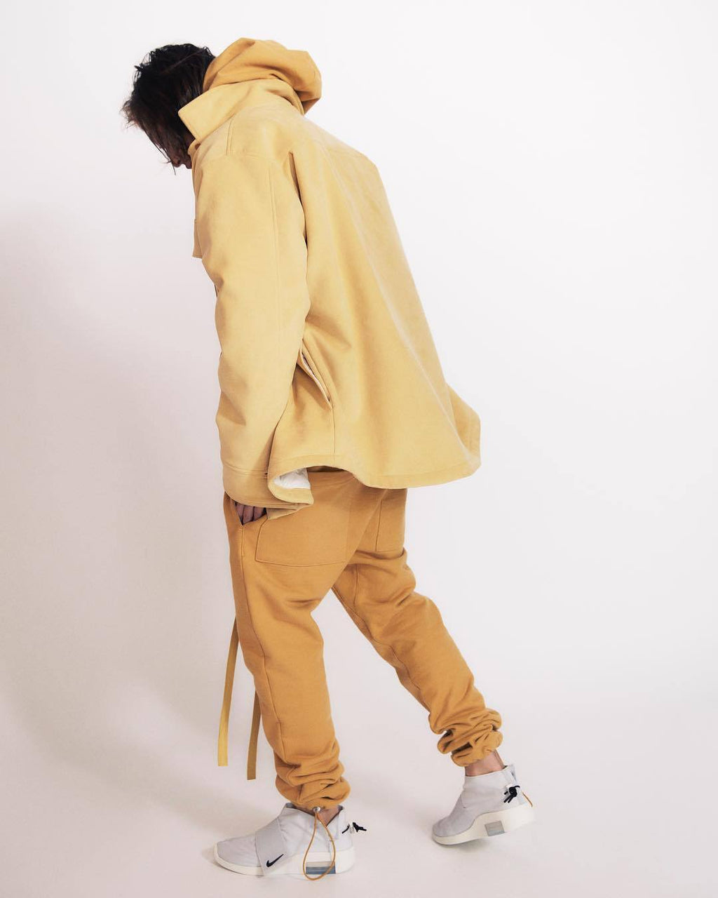 High Street Lengthened Drawstring Pants Fog Retro