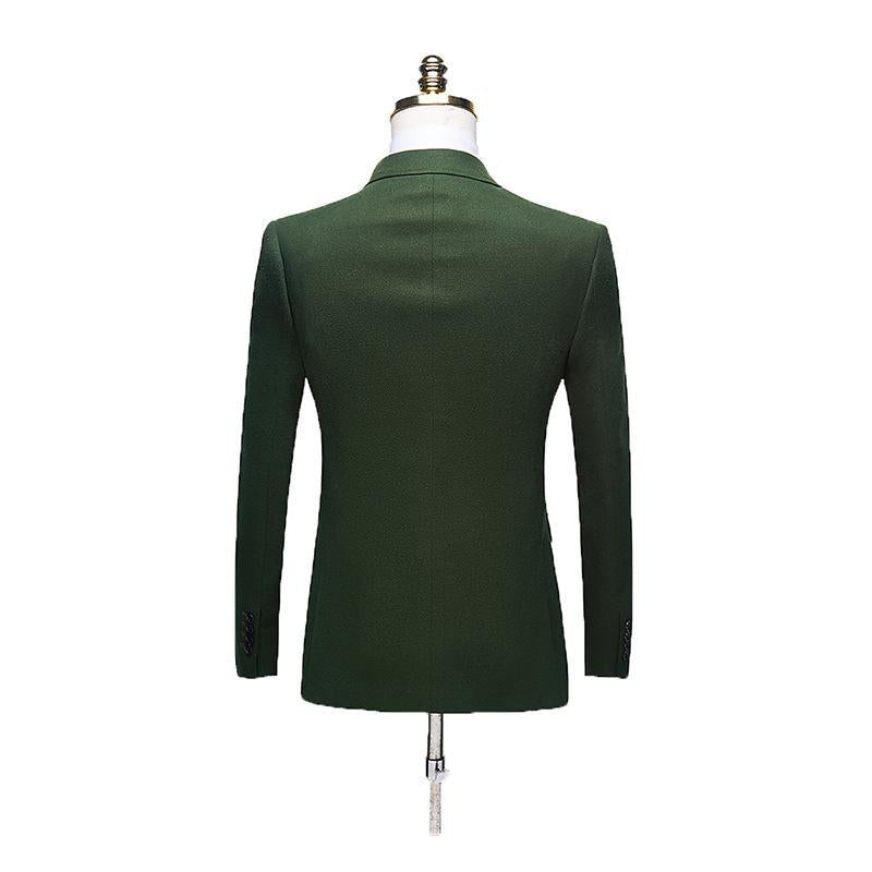 Green Velvet Business Casual Suit Men