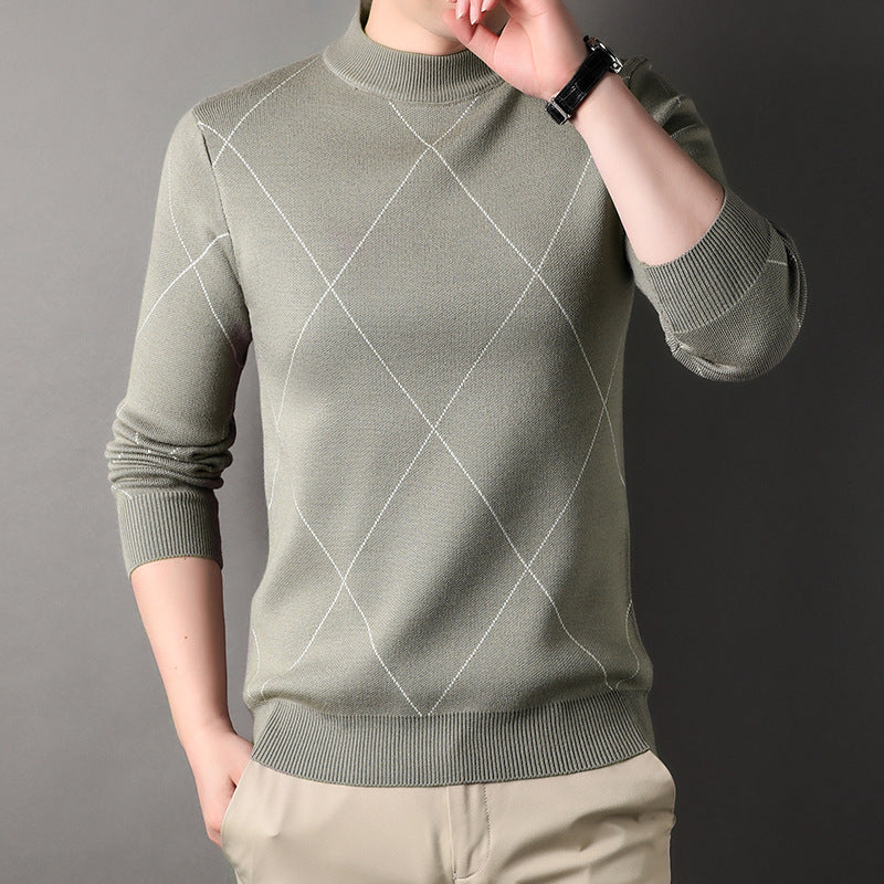 Trendy Rhombus Large Size Casual Knitted Sweater