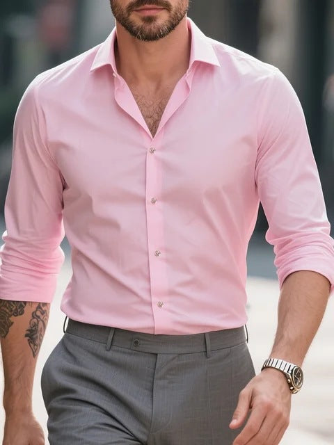 Bolubao Men Smart Casual Shirt Brand Fashion Solid Color