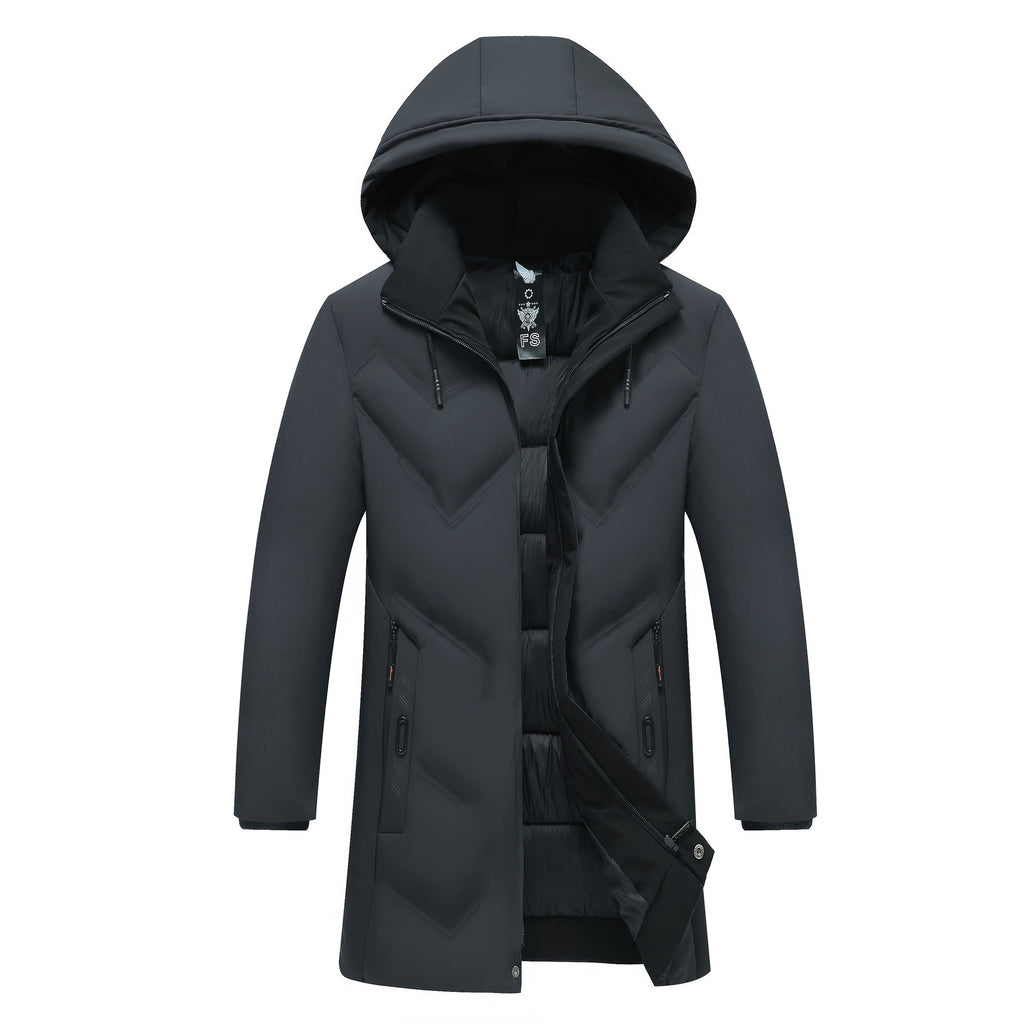 Thickened Mid-length Casual Warm Cotton Men's Jacket