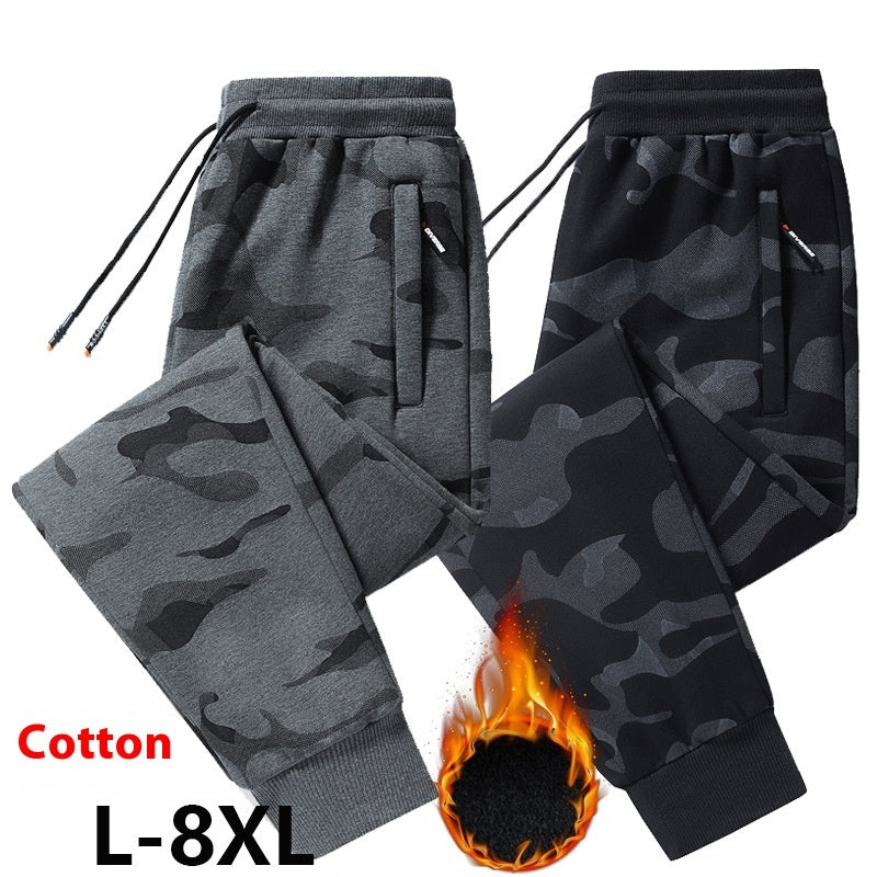 Men's Autumn Winter Cotton Casual Plus-sized Ankle Banded Pants