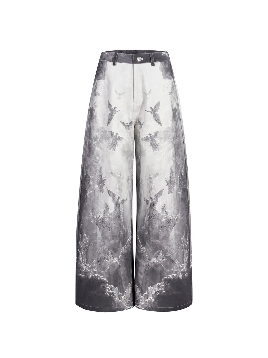 Vintage Rainbow-coated Trompe L'oeil Painted Distressed Straight-leg Jeans