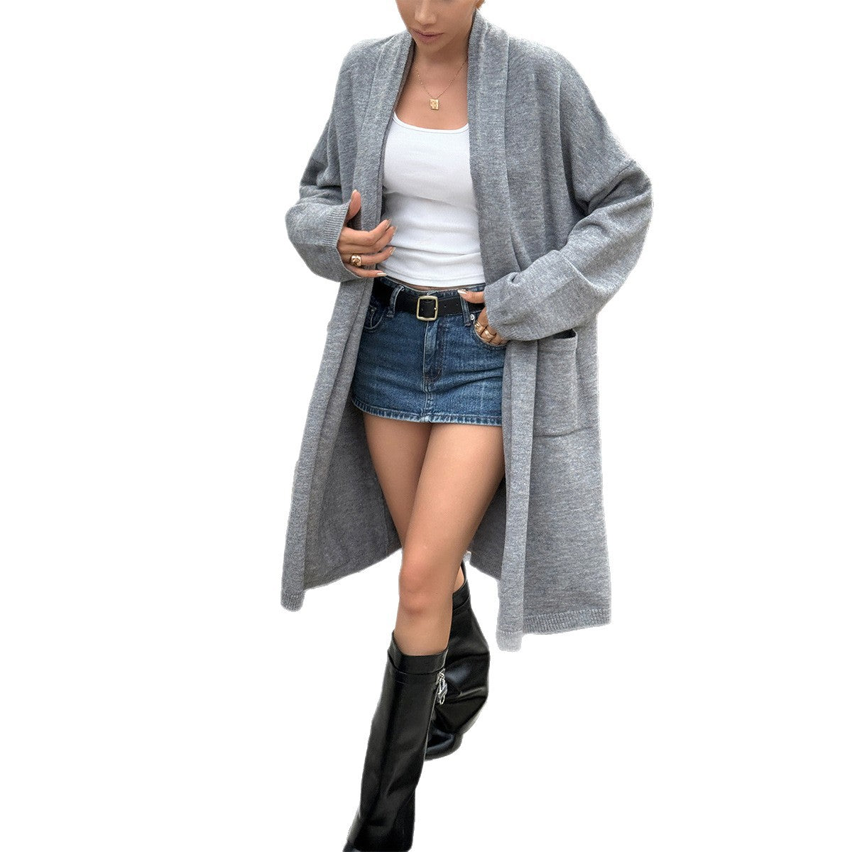 Long Sleeve Trench Coat Women's Sweater
