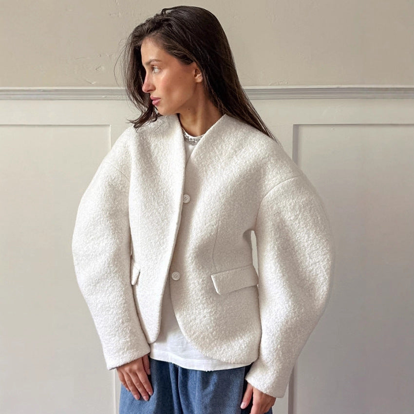 Coarse Woolen Thick Woolen Coat