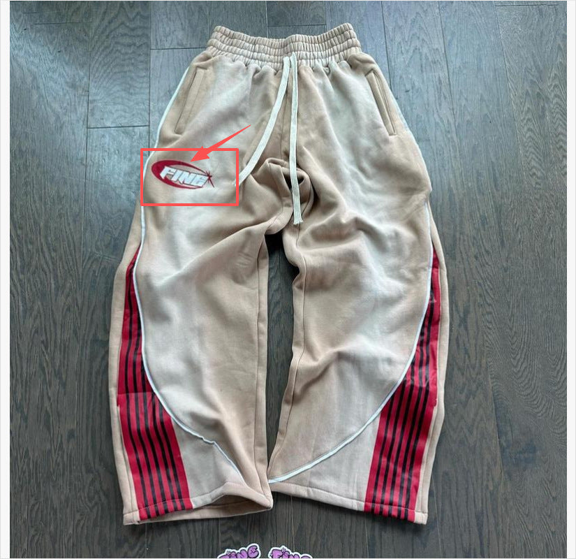 High Street Hip Hop Trendy Casual Contrast Color Pants