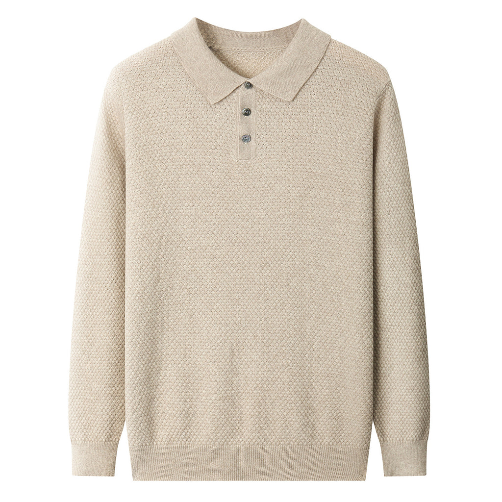 Men's Solid Color Soft Glutinous Cashmere Sweater Simple Pullover Loose
