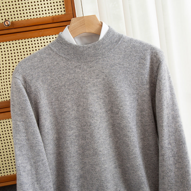 Half-collar Wool Sweater Male