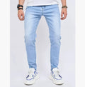 Men's Jeans Stretch Slim-fit Light Blue Skinny Men's Trousers